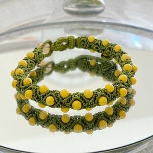 🍀 Lucky Friendship Adjustable Macrame Bracelet with Natural Stone Beads 🍀
